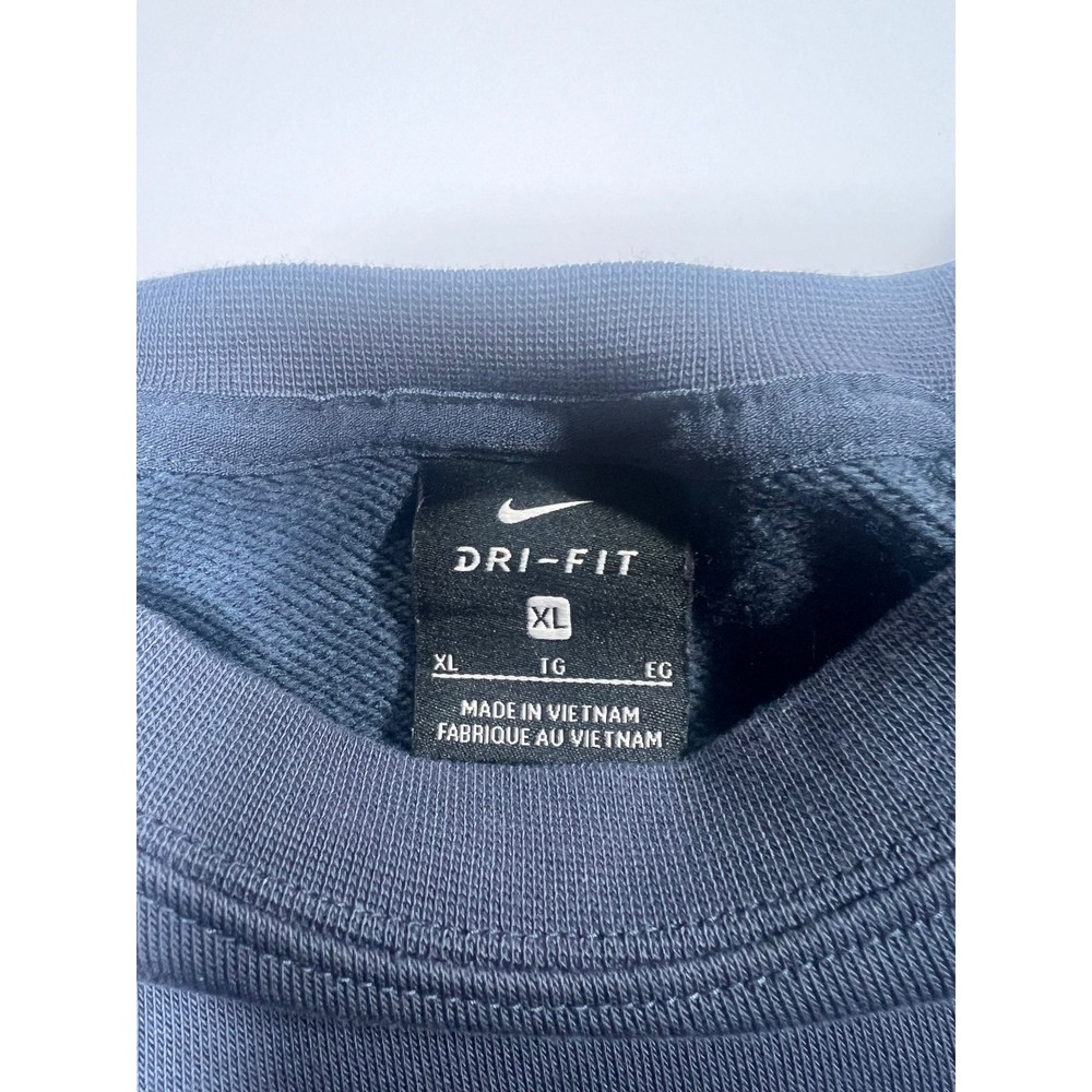 Nike Sweatshirt Womens XL Blue Cropped Dri-FIT Big Swoosh Raglan Pullover - Picture 2 of 5